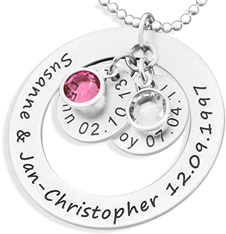 Namenskette 925 Silber mit Gravur Familienkette Silberkette mit Namen Schmuck mit Kindernamen Schmuck für Mama Oma Silberschmuck Geschenk Muttertag | HANDMADE IN GERMANY