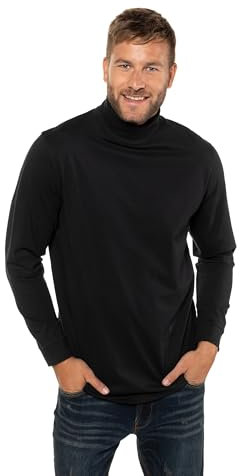 JP 1880 Hommes Grandes Tailles L-8XL T-Shirt col roulé, Jersey, Manches Longues Noir 7XL 723303 10-7XL