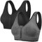 Tuopuda Women's Sports Bra Zip Front Comfy Post Surgery Bra High Impact Wireless Sports Running Bra Cross Back Support Bra with Removable Pads Yoga Bra for Workout Fitness