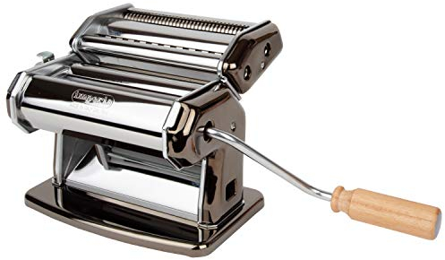 Imperia Nudelmaschine, schwarz, hergestellt in Italien, Holzgriff für frische italienische Nudeln, selbstgemachtes Kochen oder Geschenk