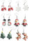 STOBOK 6 Paar Weihnachtsohrringe Weihnachten Ohrschmuck Schneeflocke Nikolaus Weihnachtsbaum Zuckerstangen Rentier Anhänger Mädchen Frauen Damen Kinder Festliche Kostüme Ohrringe Geschenk