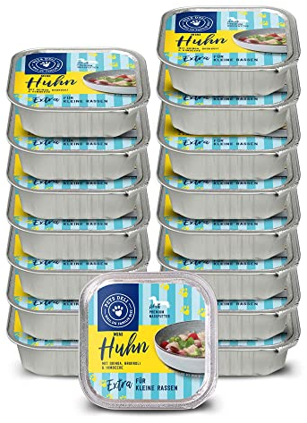 Pets Deli Nassfutter für kleine Hunderassen mit Huhn, Quinoa, Brokkoli und Himbeere ohne Zucker und Gluten 6 x 200g