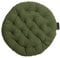 LINUM Pepper Elegantes Rundes Sitzkissen für Indoor und Outdoor Ø 37cm, 100% Baumwolle, Waschbar, Dunkel Olivgrün