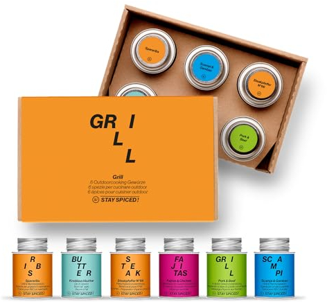 STAY SPICED! Geschenkbox GRILL mit 6 ausgewählten Gewürzen I Grillgewürze für den perfekten Grillgenuss