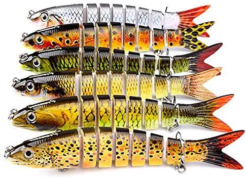 Joyeee 2 Stück Angelköder für forellen, Bass Köder Angelgerät zum Angeln auf Raubfische, Angelköder, Angelset für Hecht,Zander,Barsch und Forelle