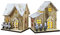 SOLUSTRE LED Weihnachtshäuser Holz Leuchthaus Nachttischlampe: Holz Weihnachtshaus mit Beleuchtung 2 Stücke Winterhaus Schneehaus Miniatur Holzhaus Weihnachtsdeko Weihnachten Party
