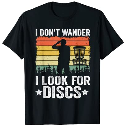 Ich wandere nicht Ich suche Discs Vintage Frisbee Discgolf T-Shirt