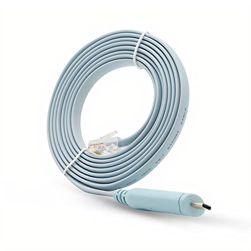 JSM FITNESS Console Cable da USB-C a rj45 per Cisco, HP, Fortigate, Router e Switch - Cavo Console Thunderbolt per Macbook, lungo 1.8m, funziona con Linux, Windows, MacOS