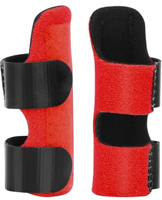 supregear Fingerschiene, 2er-Pack Verstellbare Wiederverwendbare Trigger Fingerschiene Fingerstütze mit Abnehmbarer Aluminiumstange für Zeige/Mittel/Ring/kleinen Finger (Rot)