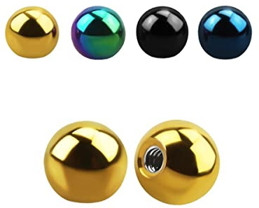1,2 mm Schraub Kugel Gewinde Stecker Ersatz Stab Farben Piercing Universal Ohr Regenbogen 2 mm
