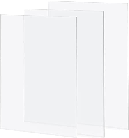Paquete de 3 hojas de acrílico transparente A3 de 42x29 cm, hoja acrílica de plástico transparente de plexiglás de 2 mm de grosor, paneles de plexiglás para decoración, marco de fotos, pintura…