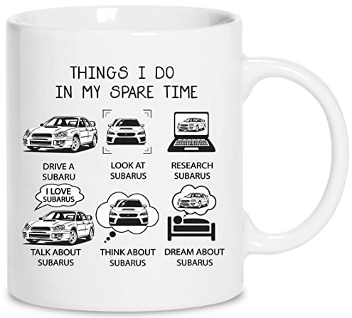 Subaru Keramik Weiß Tassen Kaffeebecher Cup Mug