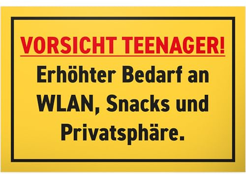 DankeDir! Cartel de plástico para adolescentes con WiFi, 30 x 20 cm, para niños y niñas, diseño de texto en alemán