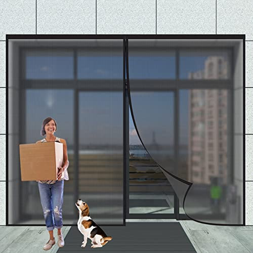 Zanzariera Magnetica per Porta 120 x 230 cm, Zanzariere Magnetiche, Tenda Zanzariera Porta per Porte d'Ingresso, Porte, Cortili, Nero