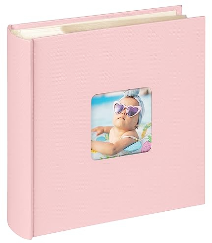 walther design Álbum de Fotos Rosa 200 Fotos 10 x 15 cm Cuaderno de Notas con Recorte de Portada, Fun ME-110-BR