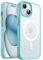 JETech Magnetic Case for iPhone 15 6.1-Inch Compatible with MagSafe, Translucent Matte Back Slim Shockproof Phone Cover (Bright Blue)