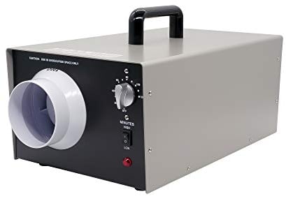 Sterilizzatore Deodorante O3 da 80 W, purificatore d'Aria O3 da 5000 MG/h, generatore di ozono Digitale per casa, Ufficio e Auto, CE/FCC/CCC/PSE (Argento Nero 14 g/h)