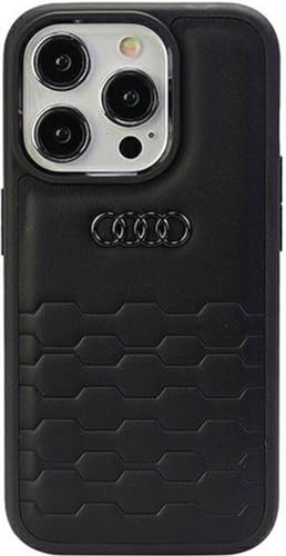 Audi GT Synthetic Leather Hülle für iPhone 15 Pro Max 6.7 Schwarz hardcase AU-TPUPCIP15PM-GT/D2-BK