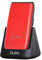Qubo Flip GSM Seniorentelefon, Mobiltelefon für ältere Menschen, 2,4'' Display, hohe Lautstärke, SOS-Funktion, Dual-SIM-Unterstützung, Schnellanruf, UKW-Radio, Taschenlampe, Ladestation, rot