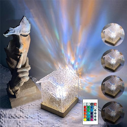 OKSANO Kristall Projektionslampe, Dynamic Kristall-Projektionslampe, mit Fernbedienung 16-Farben rotierenden Wasser-Muster Kristall Lampe für Zimmer,Wohnzimmer,Party
