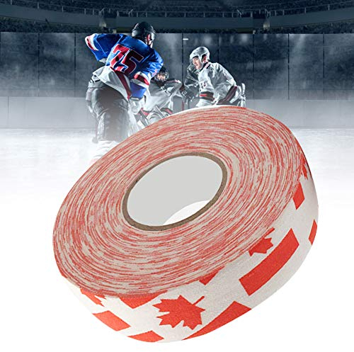 Gavigain Clear Hockey Tape 2,5 cm x 25 m Hockey-, Hockey-Schutzband, Sport-Sicherheit, Badminton-Pole-Pads, Hockeyschläger-Bänder (red Maple Leaves)