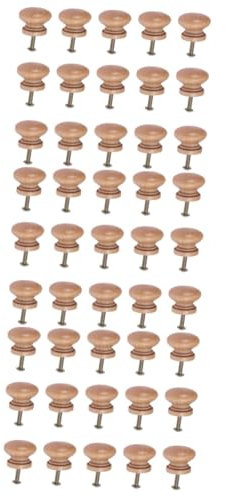 HEMOTON Moderne Möbelknäufe, sehr klein, aus Holz, für Kommoden, Türen, Schubladen, Schränke, Kostüme, Glastür, 45 Stück