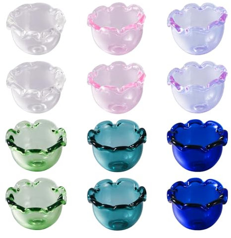 Bestewelry Lot de 12 capuchons de perles en verre en forme de fleur de trompette et de fleurs multi-pétales pour fabrication de bijoux