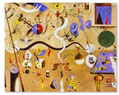 WANGLIDD Joan Miro Poster Der Harlekin-Karneval auf Leinwand und Wandkunst, Bilddruck, moderne Familienschlafzimmer-Dekoration, ungerahmt, 20 x 25 cm
