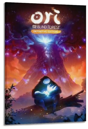 TESUXYEHH Videospiel-Poster, Ori und der blinde Wald, dekoratives Gemälde, Leinwand, Wandposter und Kunstdruck, moderne Familienschlafzimmer-Dekoration, Poster, 50 x 75 cm