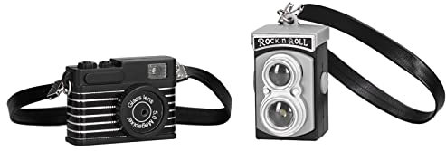 Appareil Photo Jouet, Appareil Photo Vintage 4 Pièces, Appareil Photo Miniature, Ornement, Mini Caméra d'action, Accessoires de Décoration de Maison de Poupée avec Lanière pour