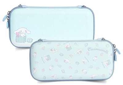 Kuitmor Schlanke Tragetasche kompatibel mit Switch/Switch OLED, schützende, Harte, tragbare Reisetasche für Switch-Konsole und Zubehör – Candy Party (Blau)
