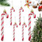 6 Pezzi Bastoncini di Zucchero Natalizi Rosso, FUKPO Bastoncini di Zucchero per Albero di Natale, Candy Cane Decorazioni Natalizie Addobbi Natalizi