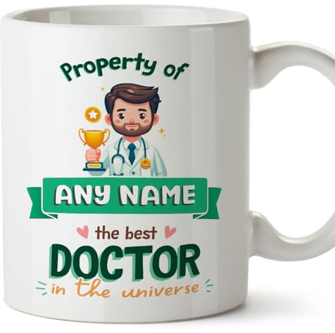 MUGFFINS Personalised Mug for Doctor Man - in English - Property of - Funny Custom Gift for Colleagues - Ceramic 11oz Mug