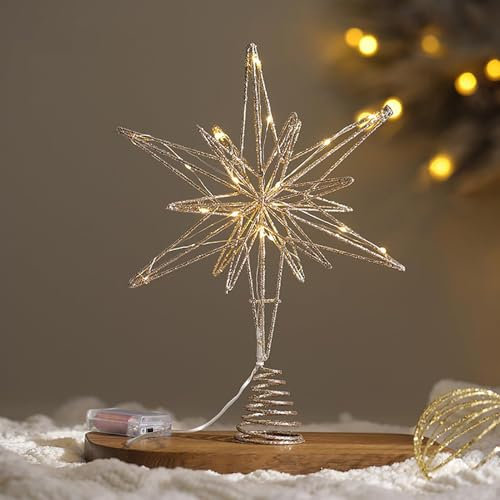 Stella Albero Di Natale | Stella Per Albero Di Natale | Stella Puntale Per Albero Di Natale | Stelle Decorazioni Per Albero Di Natale | Decorazioni Albero Di Natale