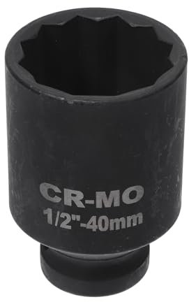 HEROFFIX 1 douille à choc durable 78 mm noir en acier à haute teneur en carbone 12 points 40 mm pour réparation de voiture, moto, moto tout-terrain, entraînement 1/2