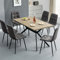 ANVOFONG Esstischgruppe mit 6 braunen Esszimmerstühlen, 140 x 80 x 76 cm Rechteckiger Tisch in Heller Holzfarbe, Esszimmerstühle mit technischem Stoff, geeignet für Küche, Esszimmer und Wohnzimmer.
