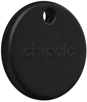Chipolo POP Tracker Tag - Colorful, Compatible, Loud Bluetooth Tracker with Call Your Phone & Out of Range Alert, Works with Apple Find My or Google's Find My Device (Black)