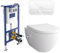 Alpenberger Dusch WC Komplett Set mit Vorwandelement + Betätigungsplatte | Wand WC Spülrandlos + Unterputz Spülkasten | Toilette mit WC Sitz mit Absenkautomatik (6250 UNI)