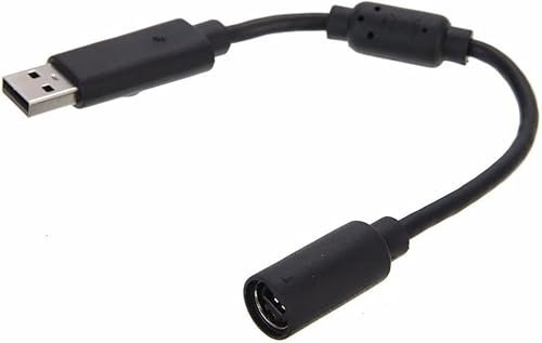 Zhhuoc Black USB Breakaway PC Cable Cord Adapter Converter for 360 Controller Cables and Adapters Interconnects Real Tone Cable