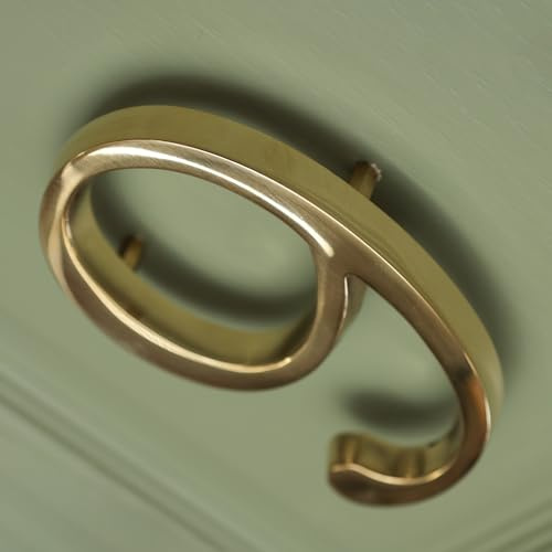 Polished Brass Floatinig House Number | 5 inch Modern Door Sign Numbers Signs Plaques | Street Home Address Numerals