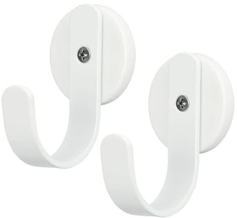 Crochets magnétiques très résistants avec crochet pour réfrigérateur, décoration de Noël, crochets magnétiques pour porte d'entrée en métal, crochet de croisière pour accrocher des cabines (Blanc)
