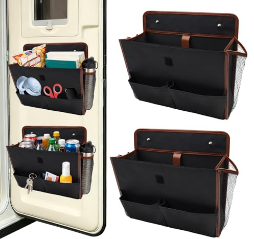 QUSLLIS 2 Stück Tür Organizer, Wohnmobil Organizer – Tragbarer und Faltbarer Aufbewahrungsorganizer für Camping, Wohnmobil, Tür und Wand, Platzsparend, Ideal für Küche, Büro, Schlafzimmer und Mehr