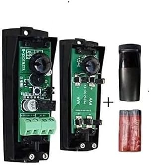 1 Paar Universal-Fotozellen, kabellos, batteriebetrieben, für den Außenbereich, schwenkbar um 180 °, für Automatisierung von Tore, Barrieren, Alarmanlagen AC/DC 12-24 V