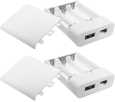 2PCS Battery Case Box with USB Port, 3 X AA Battery Power Bank USB Battery Pack for LED Lights, Battery Holder with On Off Control for Fairy Lights, LED Strip Lights, Battery LED Strip Light