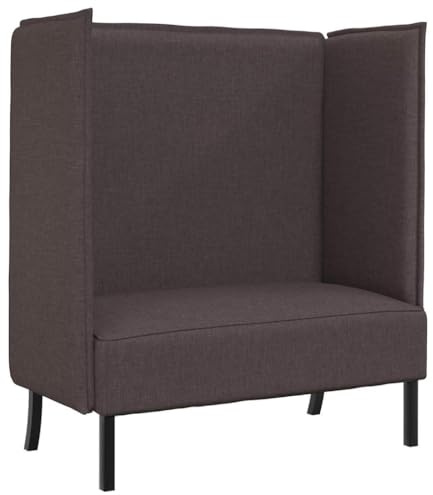 Mhdvray Hochlehner 2-Sitzer Sofa 109x56x121 cm Dunkelbraun Stoff Schaum Holzgestell Geräuschdämmend Modernes Design für Living Room Büro Co-Working