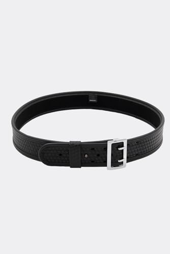 Bianchi 7960 PLN Black Sam Browne Gürtel mit Messingschnalle, Unisex, 1017045, Schwarz, 36