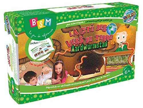 BSM - La Cité des Vers de Terre - Jeu Scientifique - Ferme à lombric Naturel - Ferme à vers de terre Kit de Jeux pour enfant - Jeux ludique pour enfant -Découvre le monde fabuleux des vers - WS 27