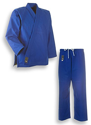 Ju-Sports SV Premium Ju-Jutsu Anzug Ronin Blau 170 I Superleichter Jujutsu Anzug für Erwachsene I BJJ Gi Herren mit eingesticktem Kanji-Zeichen I 100% Baumwolle
