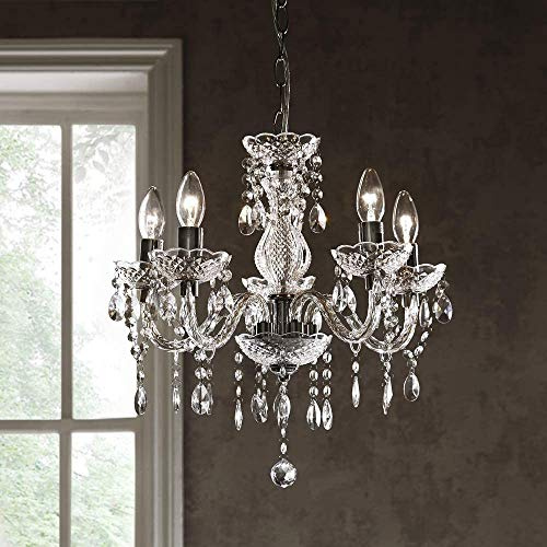 Tuscany 5 Light Ceiling Chandelier Acrylic Droplets Clear