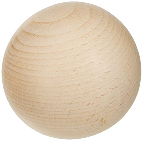 Rayher Rohholz-Kugel aus Buchenholz, ungebohrt, 80 mm ø, zum Basteln und Verzieren, 6119700